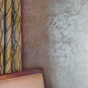 Metallic, Venetian Plaster, Wallpaper & Custom Farmhouse Cabinet Painting