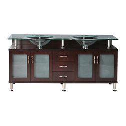 Lander - Mahogany bathroom vanities and sink Cologne collection 72" - Bathroom Vanities And Sink Consoles