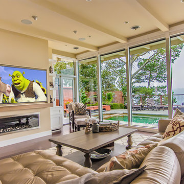 Living Room with wall-mounted UHDTV