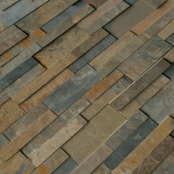 Outside Wall- Rustic Gold 6X24 Ledger Panel