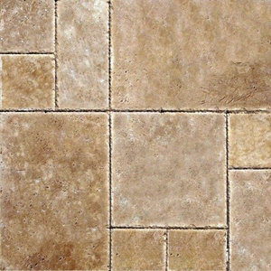 French Pattern Paver Tumbled Tiles, Tuscany Chocolade, 480 Sq. Ft.