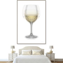 White Wine Glass Overlay Artwork - Fine Art Prints