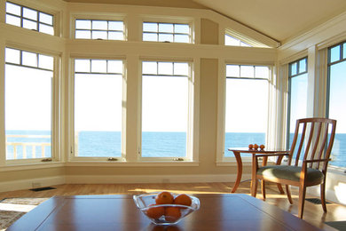 Example of a minimalist dining room design in Other