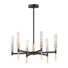 Maxim Lighting Flambeau 6-Light Chandelier in Black/Antique Brass