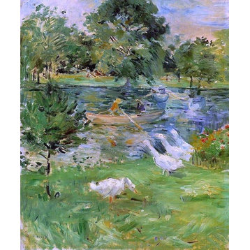 Berthe Morisot Girl in a Boat With Geese, 20"x25" Wall Decal