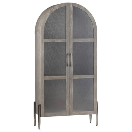 Two Door Tall Khaki Curio Cabinet