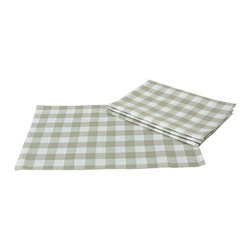 Xia Home Fashions - Gingham Check Placemats, 13"x19" Natural, Set of 4 - Placemats