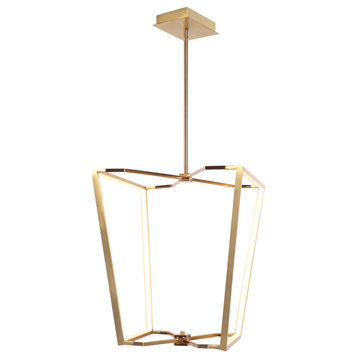Aged Brass Modern Chandelier With White Silicone