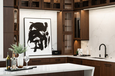 Example of a large trendy home bar design in Other