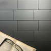 Forever 3 in x 6 in Glass Subway Tile in Matte Eternal Royal Gray