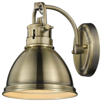 Golden Duncan 1-LT Bath Vanity Light 3602-BA1 AB-AB, Aged Brass