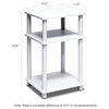 Furinno Just 3-Tier No Tools Tube End Tables, White With White Tube, Set of 2