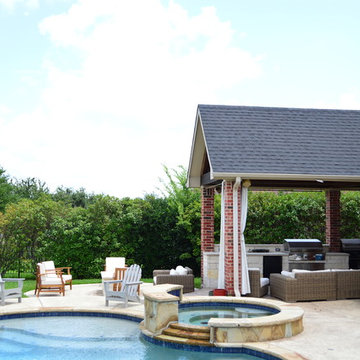 Sunnyvale TX Custom Fire Pit and Outdoor Kitchen