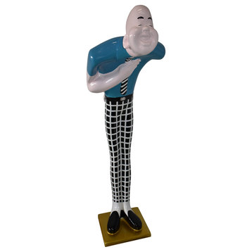 Life Size Male Butler, host statue Made of Resin Size: 15" x 26" x 58"H
