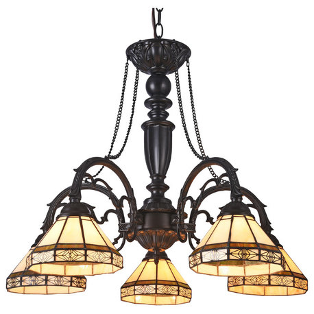 Belle 5-Light Mission Large Chandelier 27"