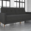 DHP Andora Coil Linen Convertible Sleeper Sofa in Gray