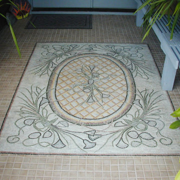 Marble Floor Flower Mosaic, Lelia I Mozaico