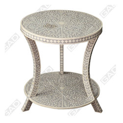 BONE INLAY ROUND TABLE - Furniture