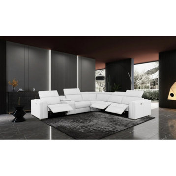 Ruth Modern White Sectional Sofa & Recliners
