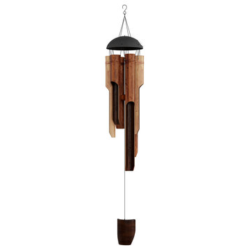 Bamboo Wind Chimes - 38-Inch Natural Style, Handcrafted Tuned Wooden Wind Chime