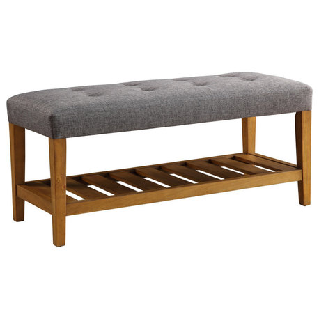 Acme Charla Bench, Gray and Oak