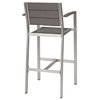 Shore 5-Piece Outdoor Aluminum Dining Set, Silver Gray