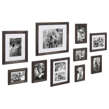 Bordeaux Gallery Wall Wood Picture Frame Set, Gray 10 Piece