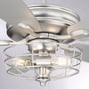 Ceiling Fan With Light, Brushed Nickel, 52"