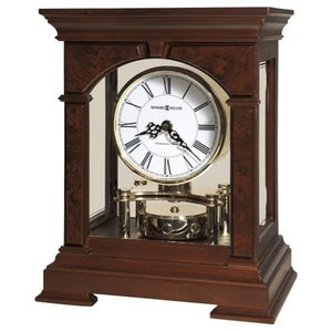 Bardwell Mantel Clock By Bulova Rotating Pendulum Wood And Gl Howard Miller Statesboro Clock