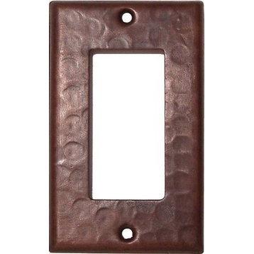Single Decora Hammered Copper Switch Plate