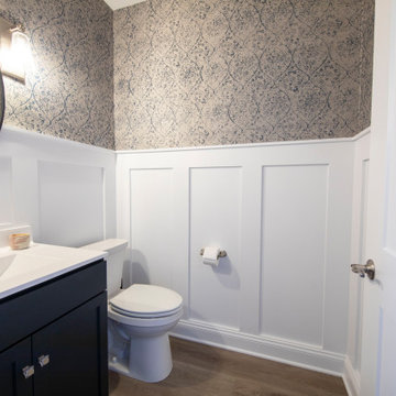 Classic White and Gray Powder Room