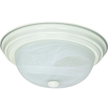 Nuvo Lighting 2-Light ES 13" Flush Fixture with Alabaster Glass