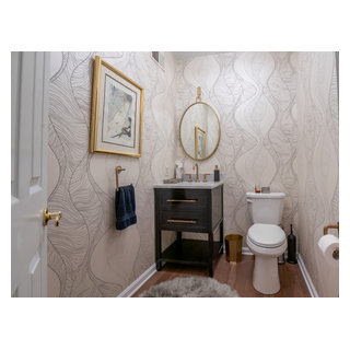 Transitional with an Art Deco Twist - Transitional - Powder Room ...