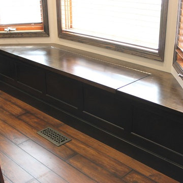 DuraSupreme Peppercorn Kitchen With Cambria Tops and Black Stainless Appliances