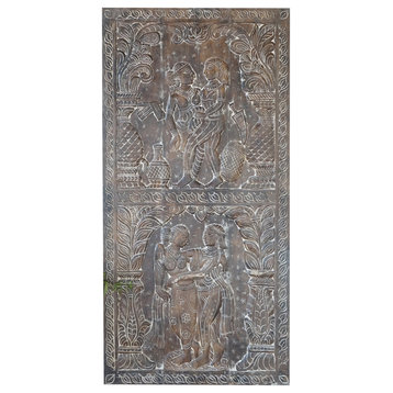 Consigned Kamasutra Hand Carved Door, Carved Wall Art, Sliding Custom Door
