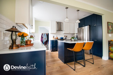 Open Concept Kitchen in Blue & White