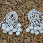 Impact Shelter - Ball Bungees Elastic Straps - Impact Shelter Universal Replacement Bungees 25 pack. Heavy duty white 6" elastic ball bungees are great fasteners to make an attachment of canopy covers, tarps, and covers simple and easy. The strong all weather elastic is built for all regions.