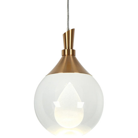 LNC Dsenlupor 1-Light 4.7" Brass Modern Globe Globe LED Pendant Light