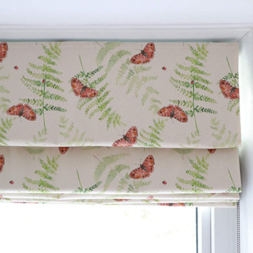 Made-to Measure, Hand-Crafted, Roman Blinds in Organic Seed Home Designs Fabric