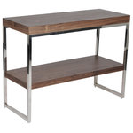 Pangea Home - Floyd Console, Walnut - 2-Tier console, may also be used in an entry, as a book shelf or for any other storage needs. Assembly required