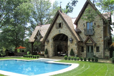 Inspiration for a stone exterior home remodel in Birmingham