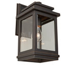 Artcraft - Artcraft Freemont AC8390ORB Outdoor Wall Light - Backed by our industry leading , the Freemont Collection features clean lines encasing a clear four side glass, to make a contemporary style outdoor sconce. Available in Black or Oil Rubbed Bronze    Additional Product Information: Collection: Freemont Item Finish: Oil Rubbed Bronze Style: Transitional Outdoor Length (inches): 9 Width (inches): 10.5 Height (inches): 16 Extension (inches): 10.5 Number of Bulbs: 1 Bulb Type: Medium Base Dimmable?: Yes Max Wattage (Watts): 100 Canopy or Backplate Size (inches): L: 9 1/2, W: 6 Suitable For Locations?: Exterior/Wet Material: Cast Aluminum Country: China