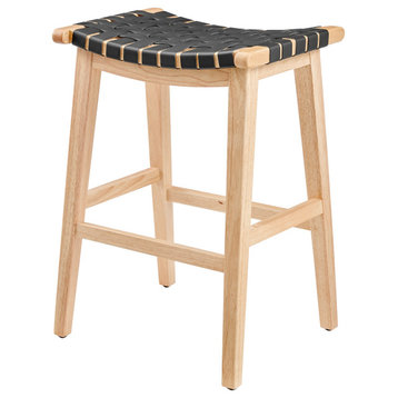 Marco PU Backless Counter Stool in Black/Natural