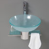 Fresca Cristallino 18" Modern Glass Bathroom Vanity, Frosted Vessel Sink