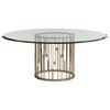 Rendezvous Round Metal Dining Table With 60" Glass Top