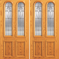 Mahogany Twin Lite, Arch Lite Entry Double Door, Insulated Glass - Front Doors