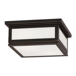 Robert Abbey - Bradley Deep Patina Bronze Two-Light Flush Mount - Flush-mount Ceiling Lighting