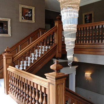 Large Georgian Inspired Oak Staircase and Entrance Hall