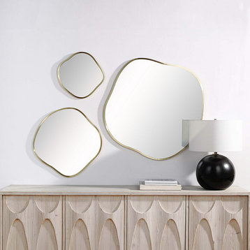 Nucleus Set Of 3 Framed Decorative Mirrors