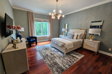 インディアナポリスにある広いトランジショナルスタイルのおしゃれな寝室